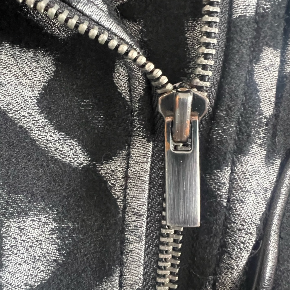 DVF animal print wool and leather moto jacket - Picture 3 of 6